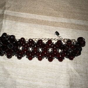 Purple Clustered Bead Bracelet